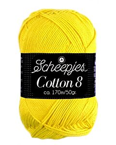 Scheepjes cotton 8, kl.551 geel