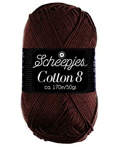 Scheepjes cotton 8, kl.657 bruin