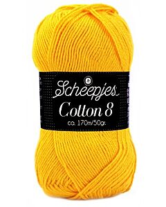 Scheepjes cotton 8, kl.714 geel