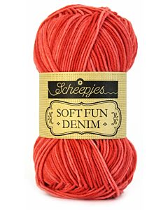 Scheepjeswol Softfun Denim 505 oranje/rood tinten