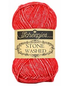 Stone Washed van Scheepjes, kl.823 carnelian rood
