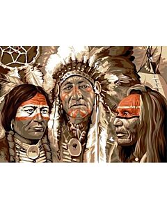 Voorbedrukt stramien/canvas Indianen van Seg de Paris om te borduren (Legendes indiennes)  