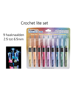Crochet Lite set, de haaknaald met lampje 2.5 t/m 6.5mm