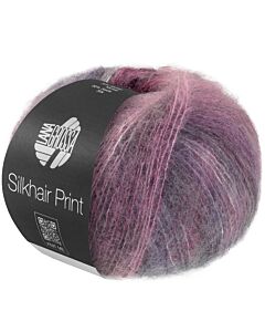 Lana Grossa Silkhair Print kleur 435 (roze/paars/grijs)