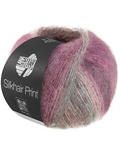 Lana Grossa Silkhair Print kleur 436 (paars/blauwgrijs/grijs)