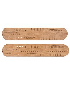 Sokken liniaal 4-draads en 6-draads hout