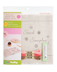 Startersset borduren boek van Tulip roze