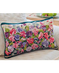 Ehrman borduurkussenpakket fleurige bloemen/sweet pea