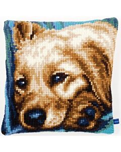  Borduurpakket  voorbedrukt kruissteekkussen schattige hond van vervaco pn-0154482