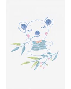 Borduurpakket voorbedrukt Koala Mika in spansteek incl borduurring van DMC TB159