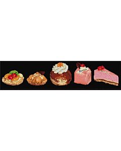 Thea Gouveneur borduurpakket Gebakjes 3050.05A zwart