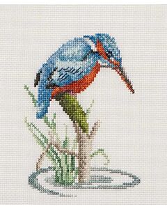 Thea Gouveneur borduurpakket ijsvogel op tak 574A aida telpatroon