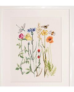 Thea Gouveneur borduurpakket wild bloemen 577A aida telpatroon incl. borduurring