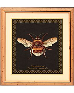 Thea Gouverneur Bumble bee borduren 3018.05 op zwarte aida