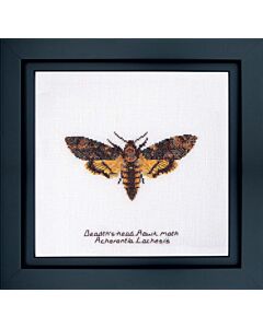 Thea Gouverneur Death's-head Haak moth 563a op linnen borduren