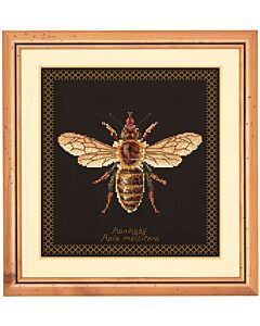 Thea Gouverneur Honey bee borduren 3017.05 op zwarte aida
