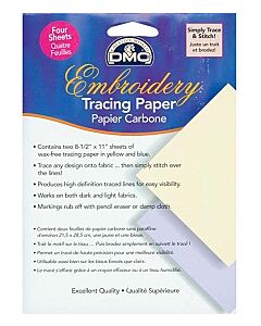 Overtrekpapier van DMC wordt gebruikt om ontwerpen te traceren op uw stof. 