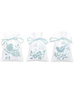 Vervaco 3 kruidenzakjes vogels en bloemen pn-0155320 om te borduren 