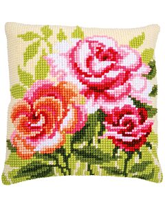 Vervaco borduurkussen rozen pn-0166936 Kruissteek