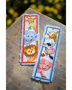 Vervaco borduurpakket 2 boekenleggers diertjes borduren PN-0012539
