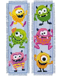 Vervaco borduurpakket 2 boekenleggers van monstertjes pn-0150400