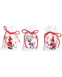 Vervaco borduurpakket 3 kruidenzakjes kerstkabouters pn-0150688 borduren