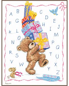 Vervaco borduurpakket ABC Popcorn the Bear ooh, kadootjes pn-0146941 borduren