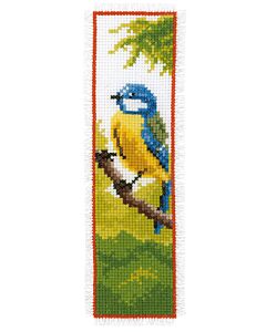 Vervaco borduurpakket boekenlegger met vogel (blauw) borduren pn-0011274