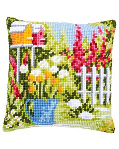 Vervaco borduurpakket borduurkussen tuintafereel pn-0182952