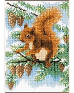 Vervaco borduurpakket eekhoorn in dennenboom pn-0195604