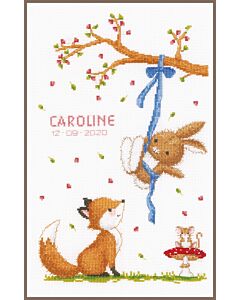 Vervaco borduurpakket geboorte tegel lieve beer pn-0170741