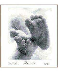 Vervaco borduurpakket geboortetegel babyvoetjes borduren pn-0149170.