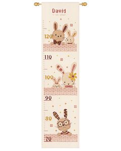 Vervaco borduurpakket groeimeter lieve konijntjes pn-0187195