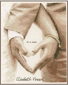 Vervaco borduurpakket hartje van het bruidspaar pn-0187247 borduren