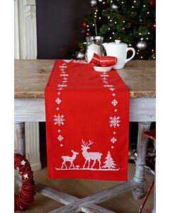 Vervaco borduurpakket loper kerst met herten pn-0147225.