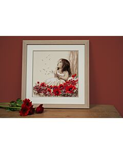 Vervaco borduurpakket meisje in een klaprozenveld pn-0184269 borduren