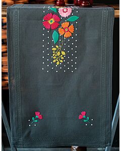 Vervaco borduurpakket tafelloper kleurige bloemen van Vervaco pn-0170738 voorbedrukt 