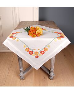 Vervaco borduurpakket voorbedrukte tafelkleed klaprozen borduren pn-0149416