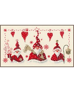 Vervaco borduurpakket vrolijke kerstmannen borduren pn-0148065