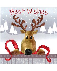 Vervaco Diamond Painting wenskaart Rendier met sjaal pn-0183276
