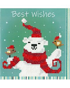 Vervaco Diamond Painting wenskaart Vrolijke Kerst ijsbeern pn-0183278