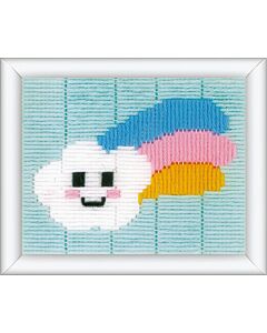 Vervaco kinder borduurpakket Wolkje met regenboog pn-0171940 borduren in spansteek