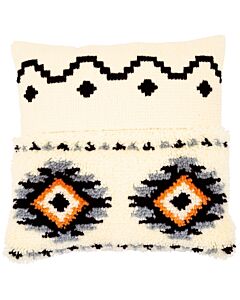 Vervaco pakket knopen en borduren kussen etnisch print zwart ecru pn-0179019
