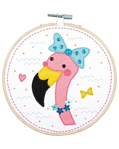 Vervaco knutselpakket met vilt flamingo pn-0186176 voor kinderen