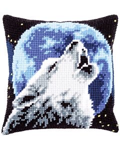 Vervaco kruissteek borduurkussen huilende wolf borduren pn-0171818