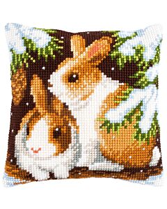 Vervaco kussenpakket konijnen in de sneeuw pn-0147640 borduren