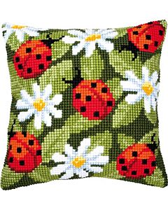 vervaco pn-0008482Borduurpakket  kussen  Kapoentjes  met  margrieten 