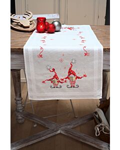 Vevaco voorbedrukt borduurpakket loper Kerstbomen pn-0158415 