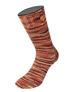 Lana Grossa Vintage Socks kleur 1018 (blauw/roestbruin)