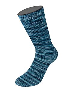 Lana Grossa Vintage Socks kleur 1018 (blauw/roestbruin)